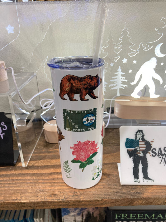 Forks WA Sasquatch Tumbler Water Bottle