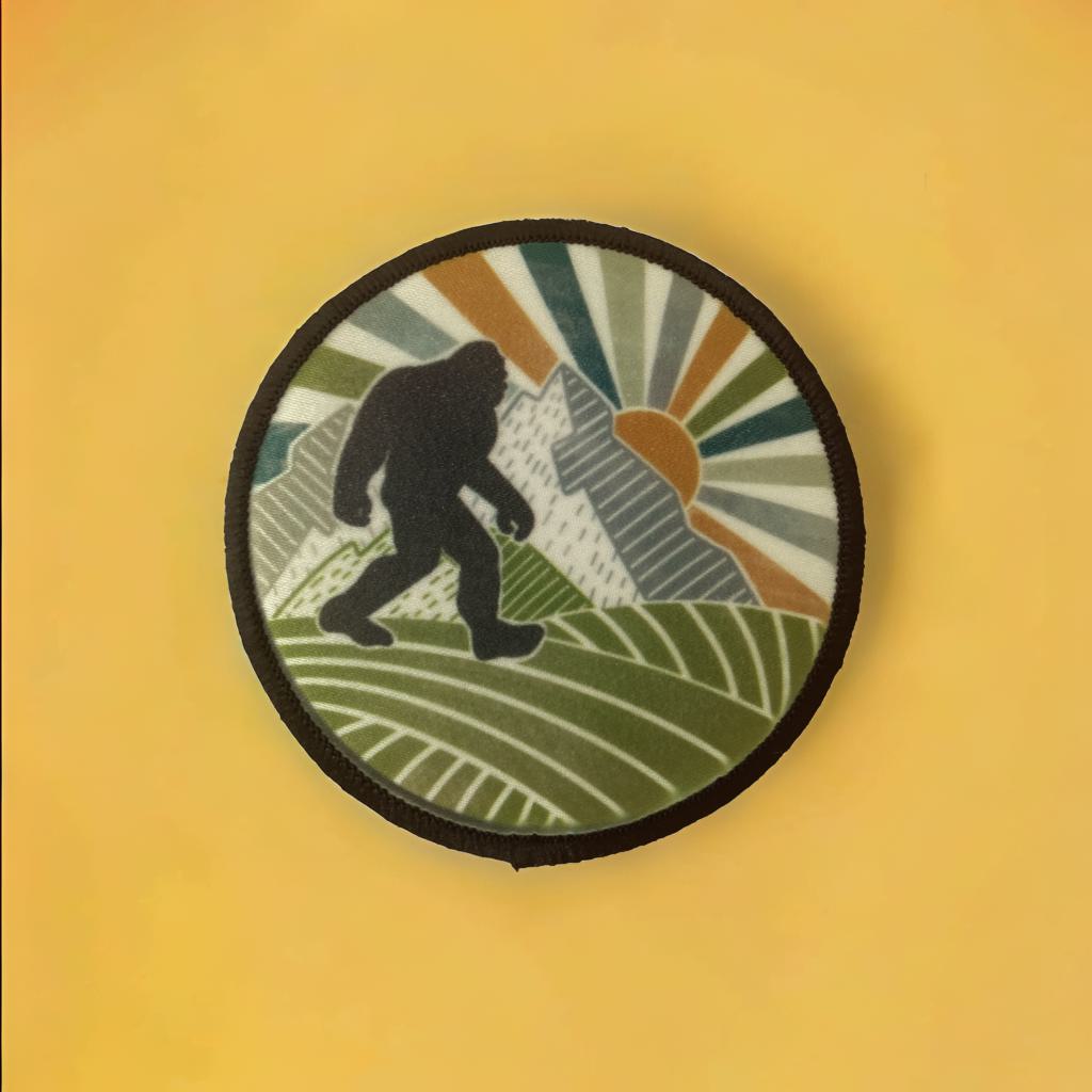 Bigfoot Sasquatch Sunrise Patch 3" Diameter