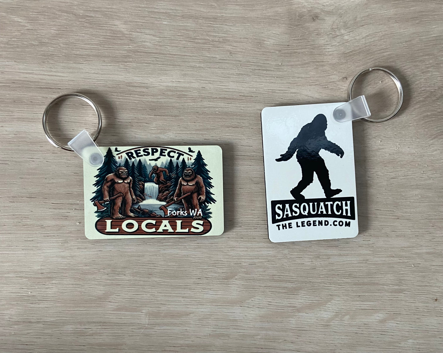 Respect the Locals Bigfoot Keychain