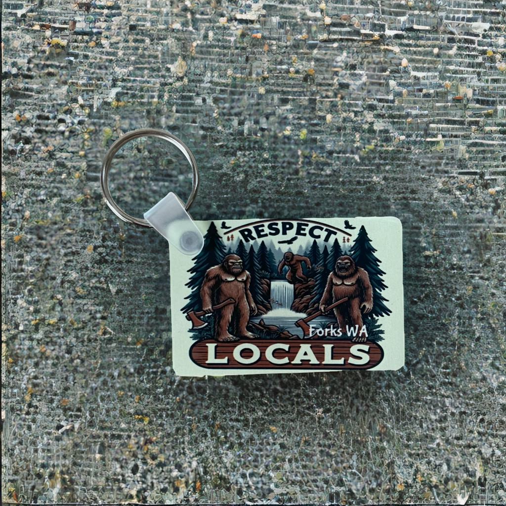 Respect the Locals Bigfoot Keychain