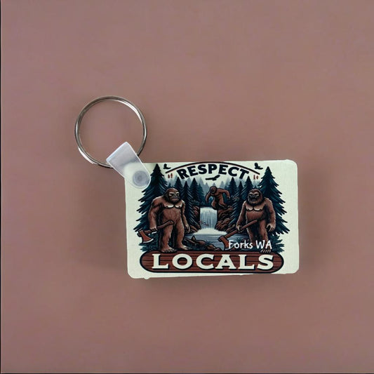 Respect the Locals Bigfoot Keychain