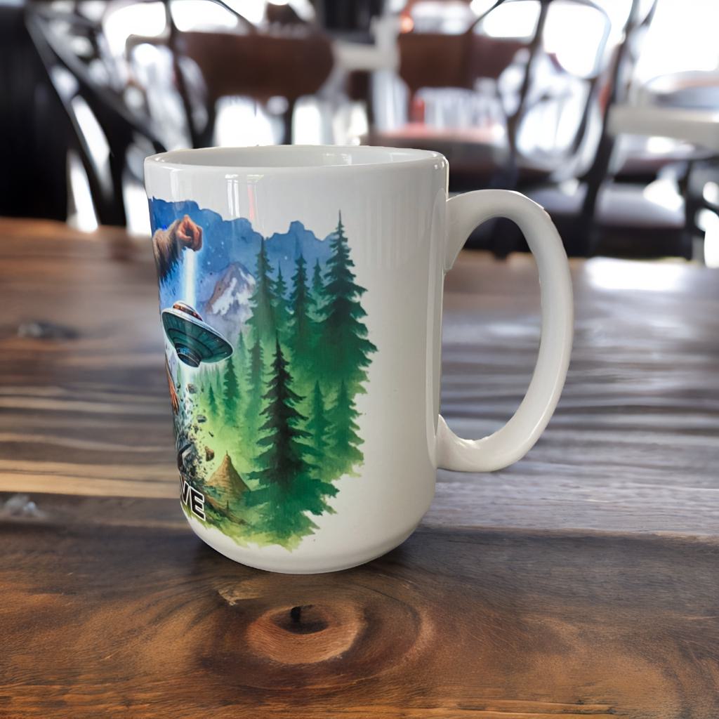 Believe Bigfoot Coffee Mug 15 oz