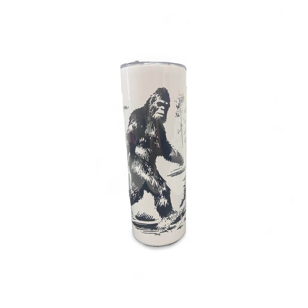 Iconic Bigfoot Walking Image on a Tumbler Water Bottle