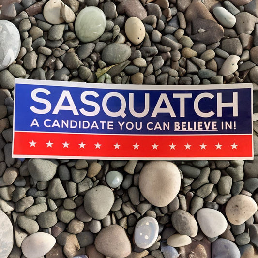 Red, White & Blue Sasquatch A Candidate You Can Believe in Bumper Sticker