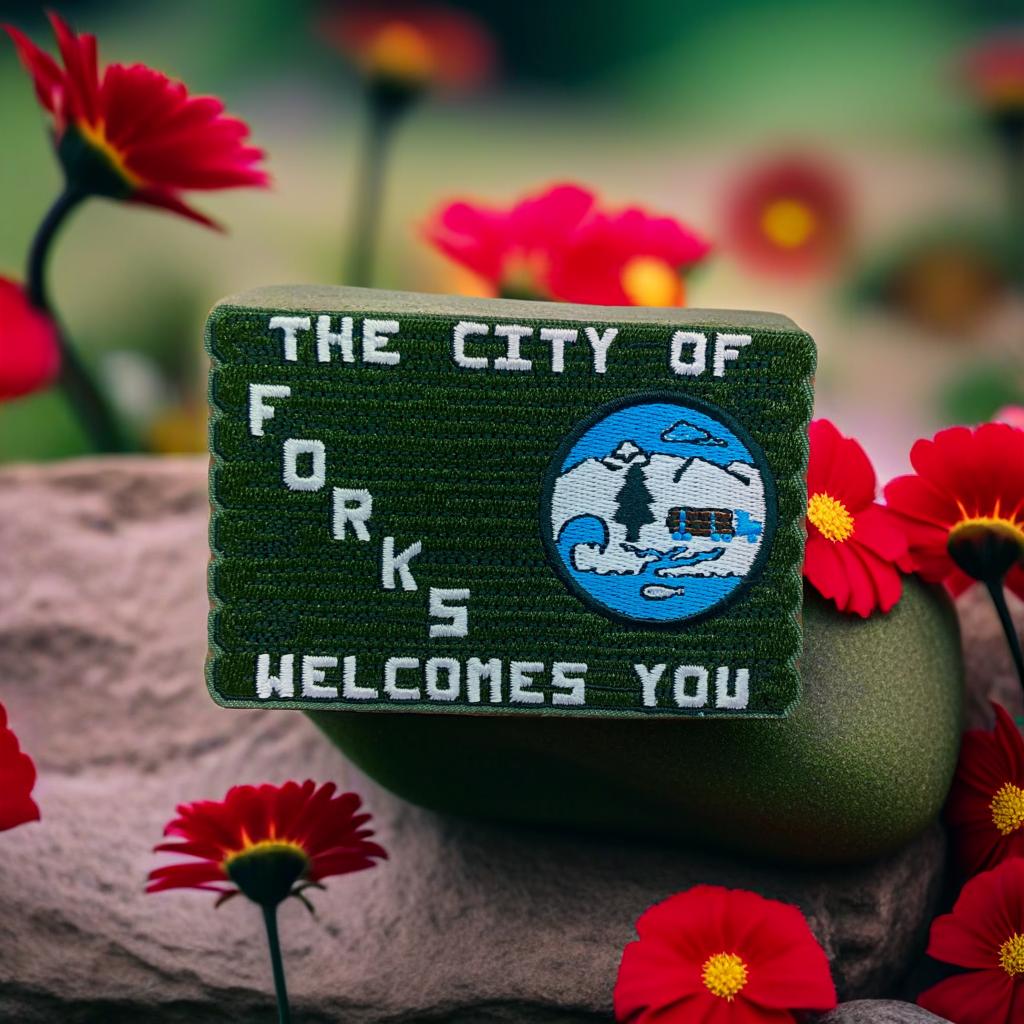 The City of Forks Welcomes You Sign Patch