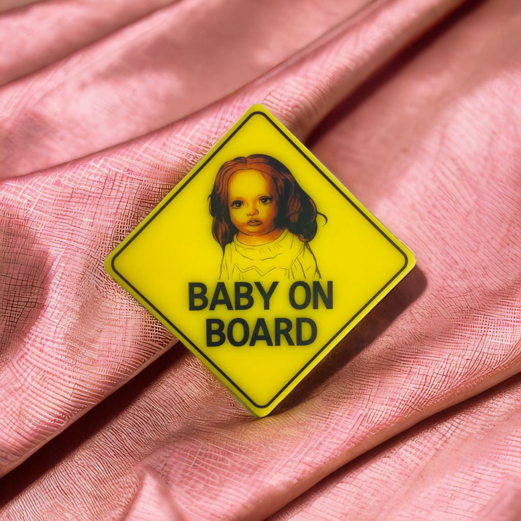 Chuckesmee Baby On Board Sign, Magnet and/or Ornaments