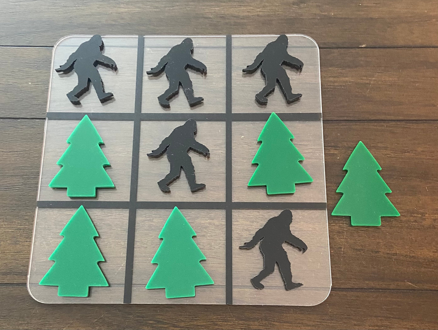 Tic Tac Toe Game with Sasquatch and Tree