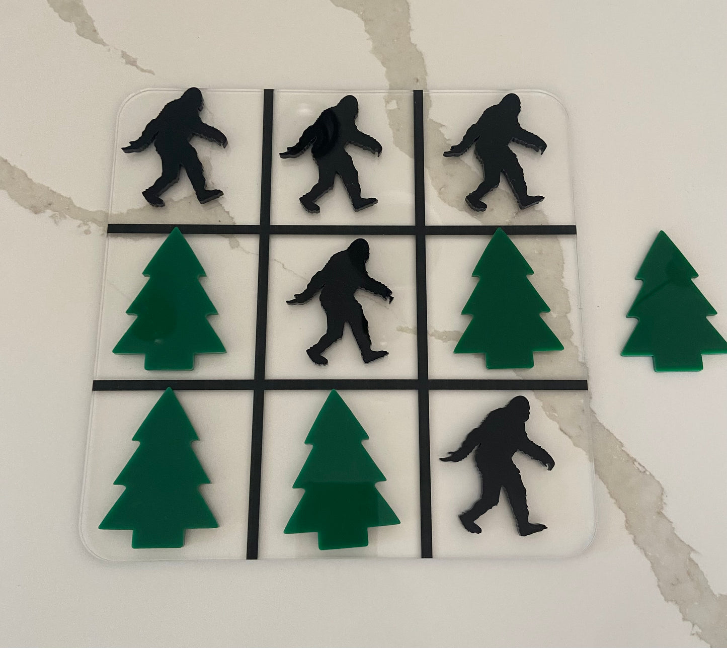 Tic Tac Toe Game with Sasquatch and Tree