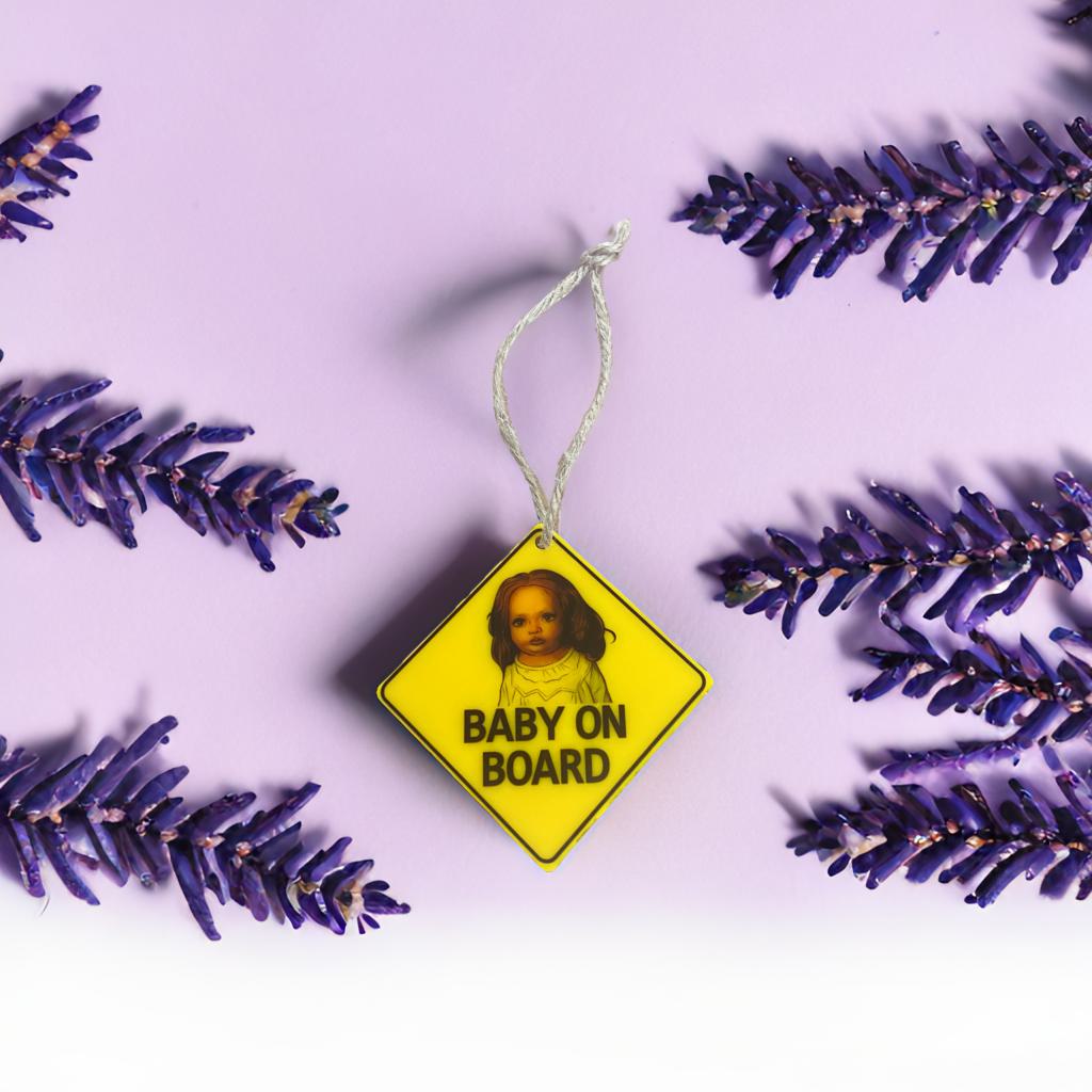 Chuckesmee Baby On Board Sign, Magnet and/or Ornaments