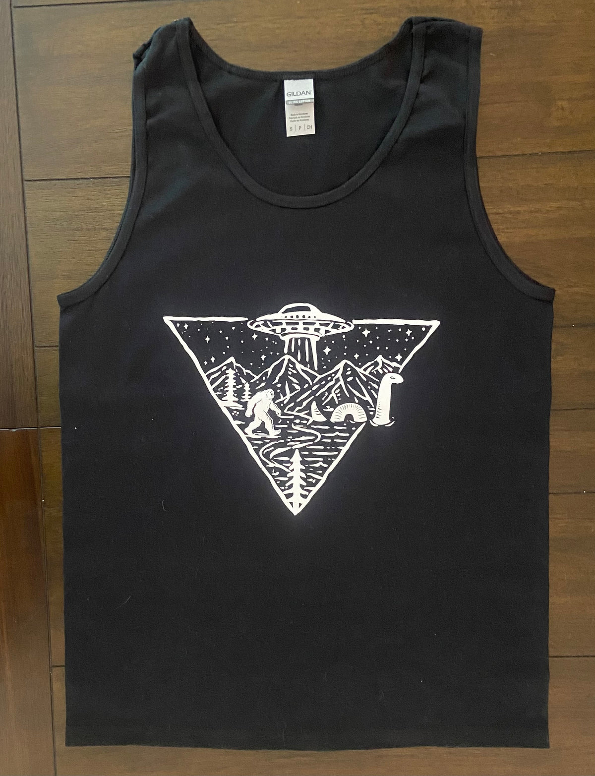 Cryptic Triangle Cryptic Triangle Sasquatch Lock Ness Monster and UFO Tank Top ...