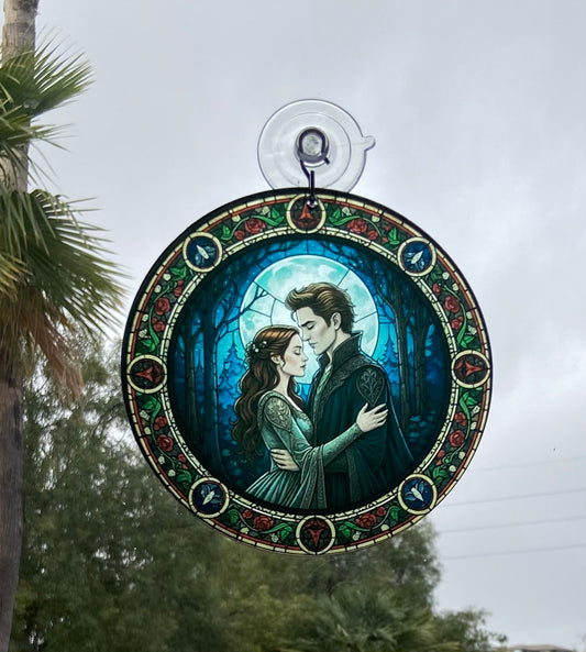 Edward and Bella Formal Romance Stained Glass Print Suncatcher
