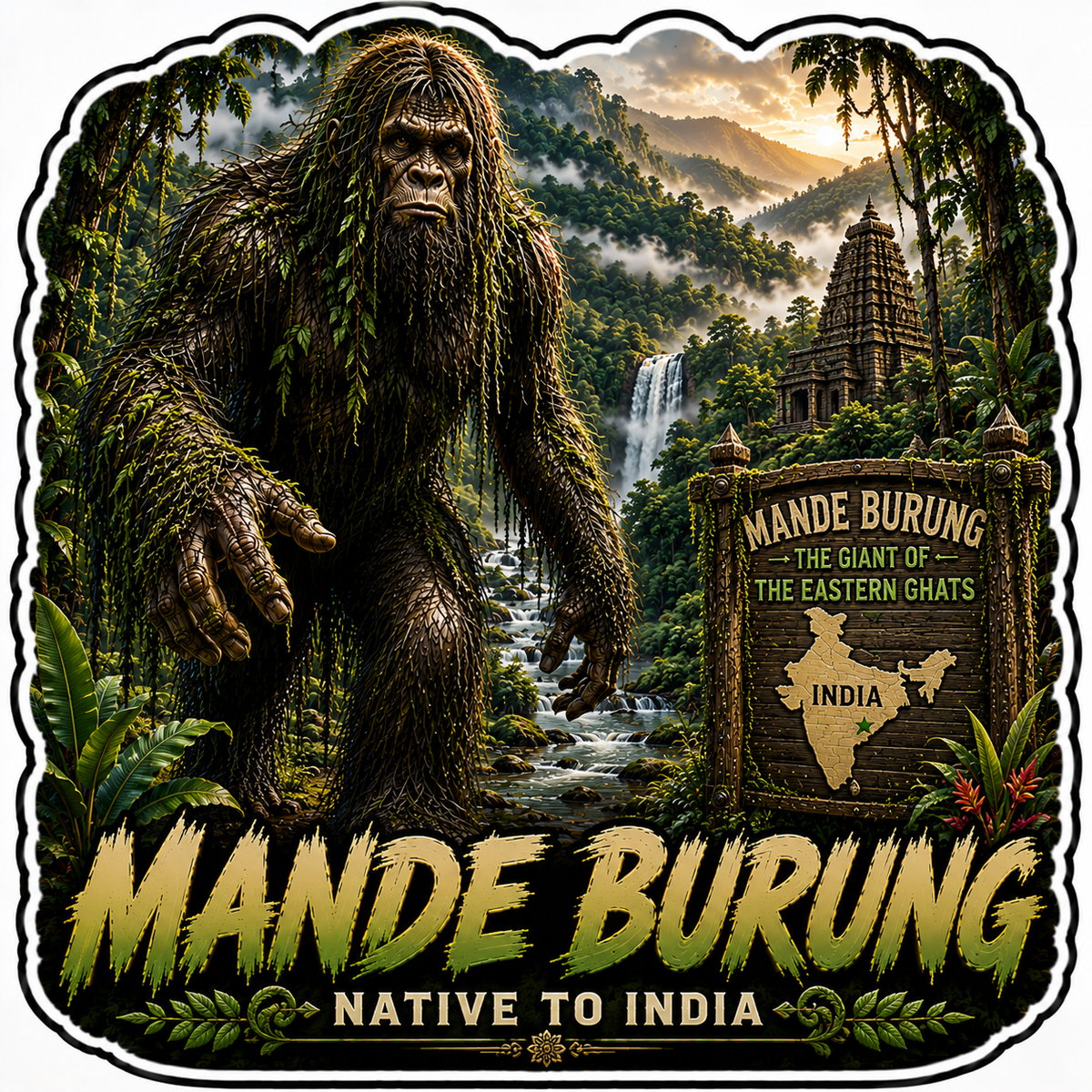 Sasquatch Around The World Sticker