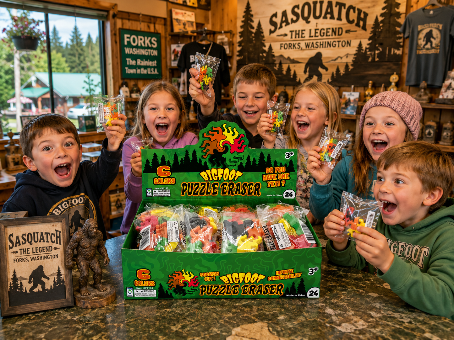Sasquatch Erasers - Pack of 6