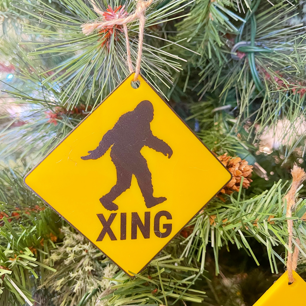 Sasquatch Xing Sign Ornament