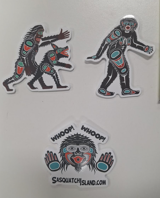 Sewid Sticker Pack: Whoop Whoop, Pati and Sasquatch and werewolf