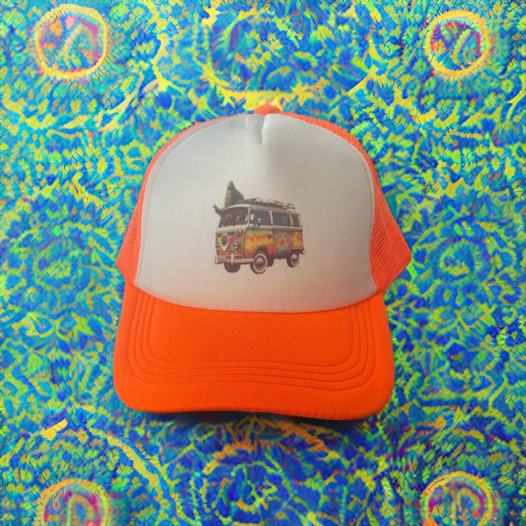 Sasquatch Bigfoot Hippy VW Bus Trucker Hat