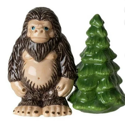 Bigfoot and Abominable Snowman Ceramic Salt and Pepper Shaker Set