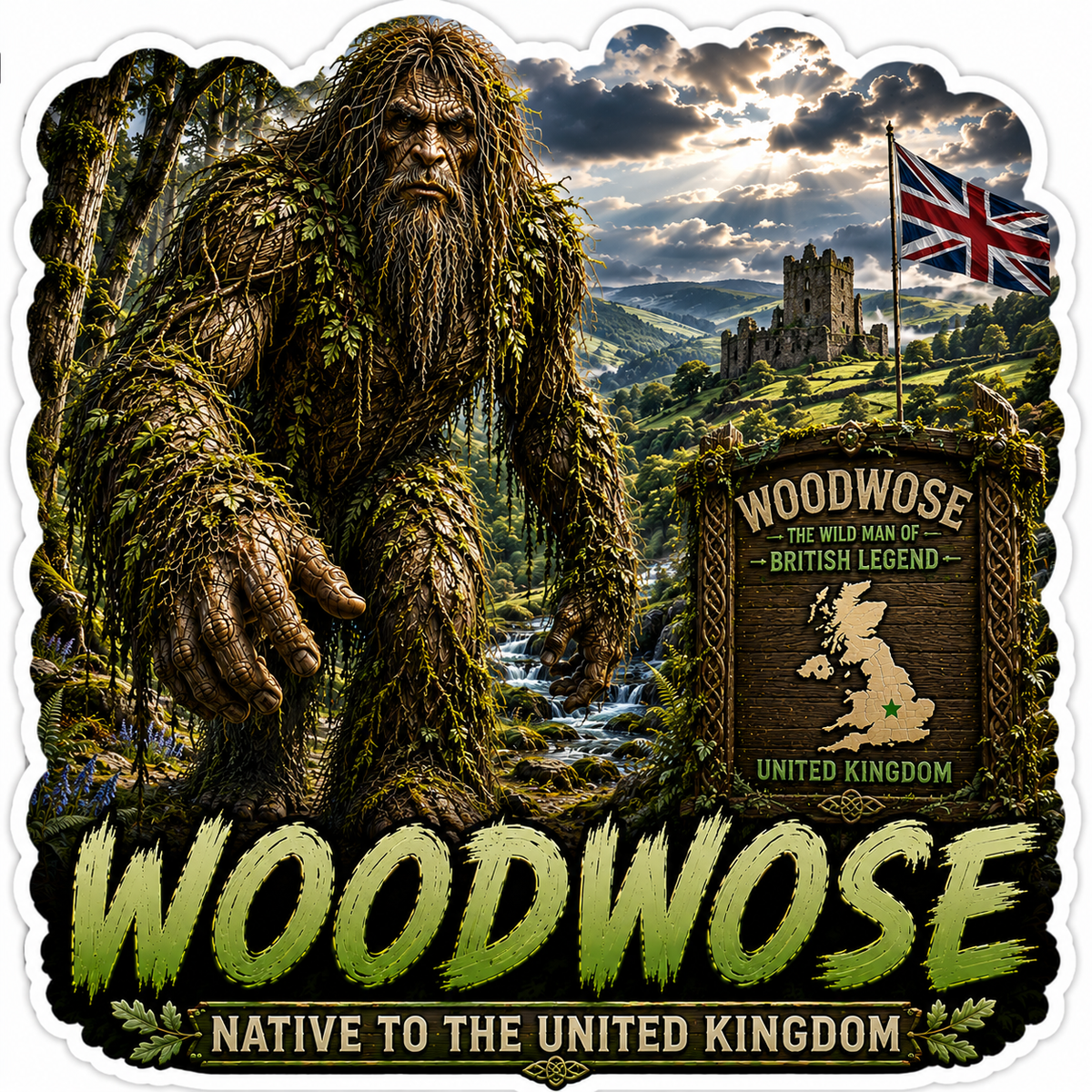 Sasquatch Around The World Sticker