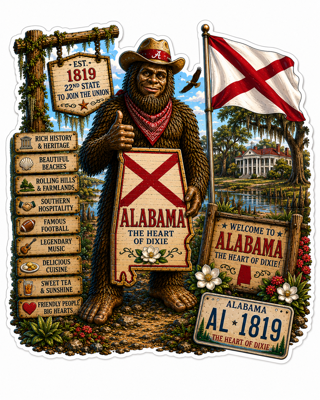 Alabama Sasquatch Sticker