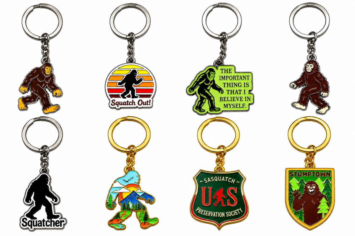 Metal Bigfoot Keychains