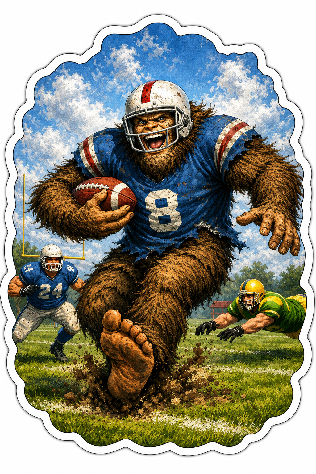 Sasquatch Football Sticker