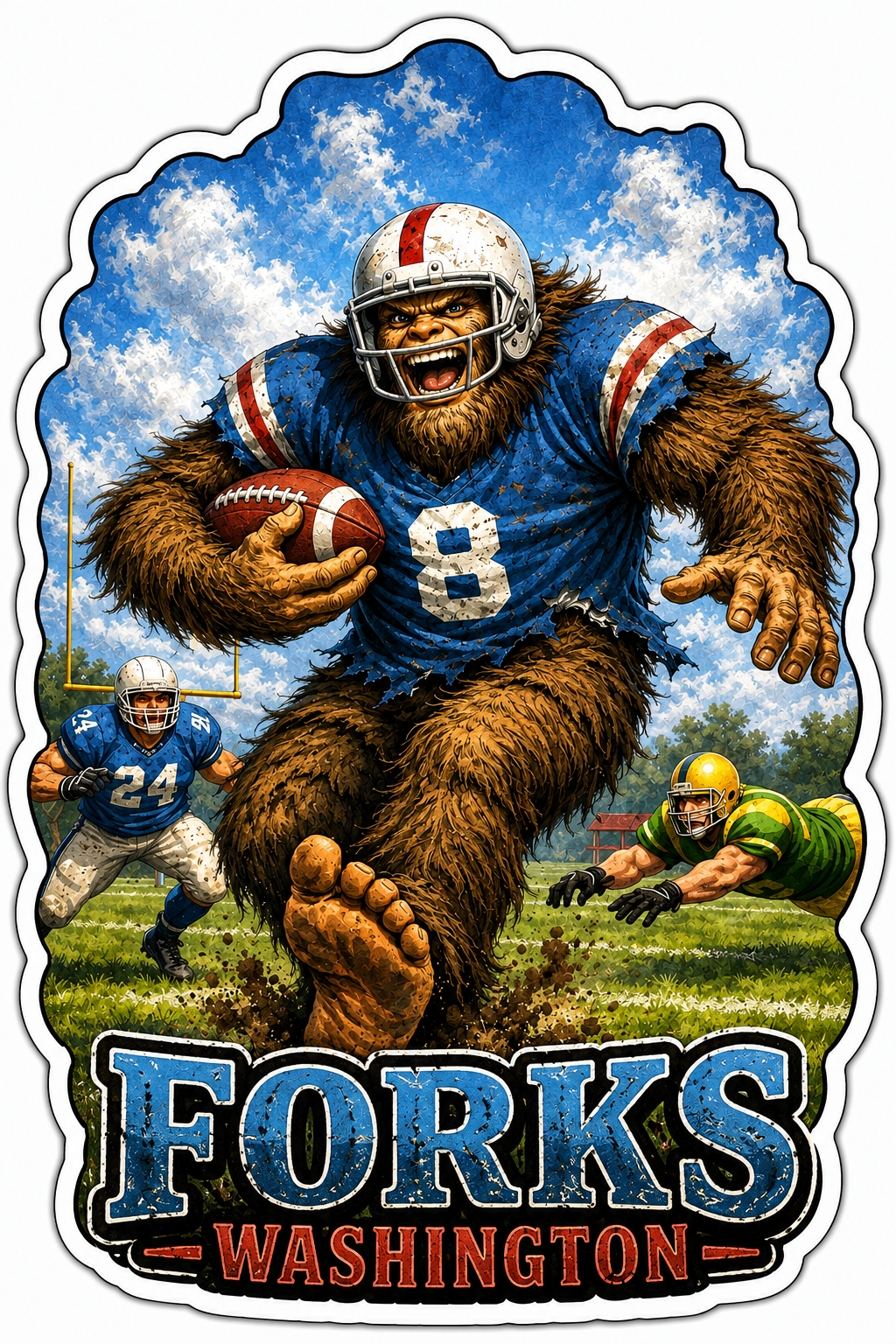 Sasquatch Football Sticker