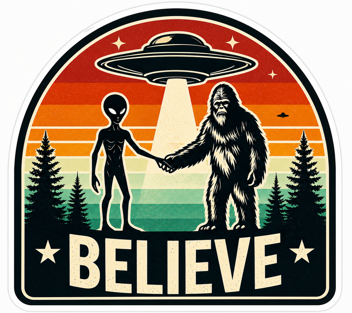 Alien Sasquatch Sticker