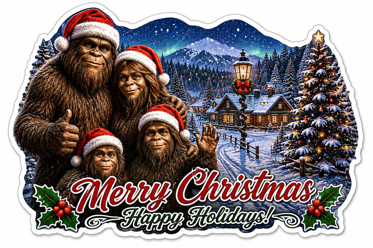 Sasquatch Christmas Sticker