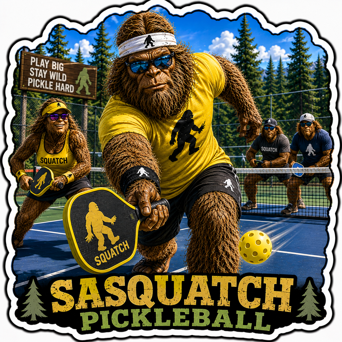 Sasquatch Pickleball Sticker