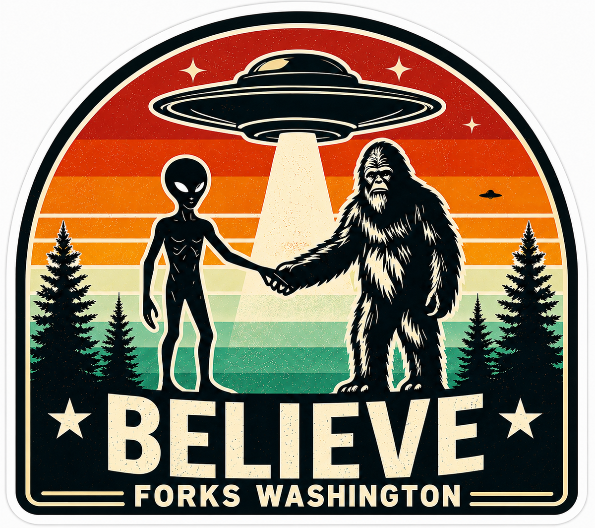 Alien Sasquatch Sticker