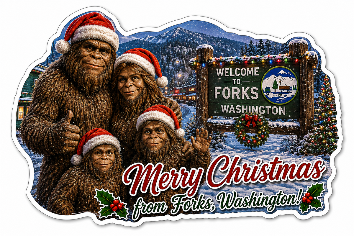 Sasquatch Christmas Sticker