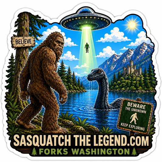 Sasquatch, UFO and Lock Ness Monster Sticker