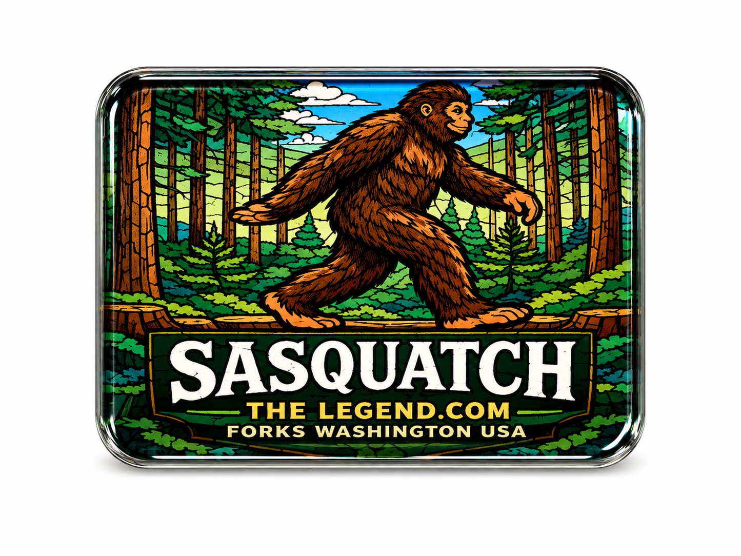 Sasquatch Glossy Domed Souvenir Magnet