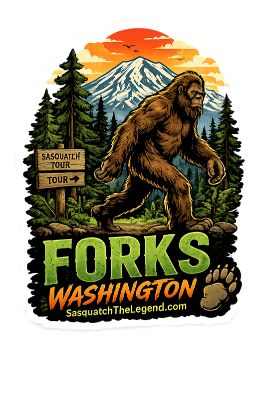 Sasquatch Tour Forks Washington Sticker