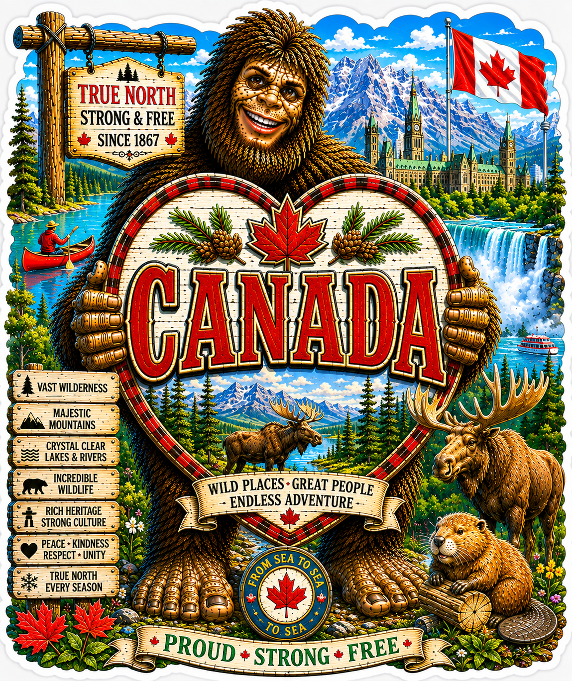 Canada Sasquatch Sticker