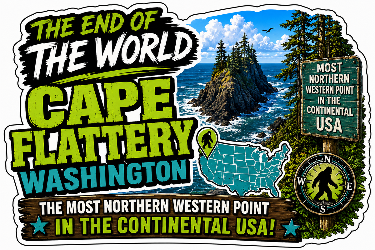 The End Of The World Cape Flattery Sticker