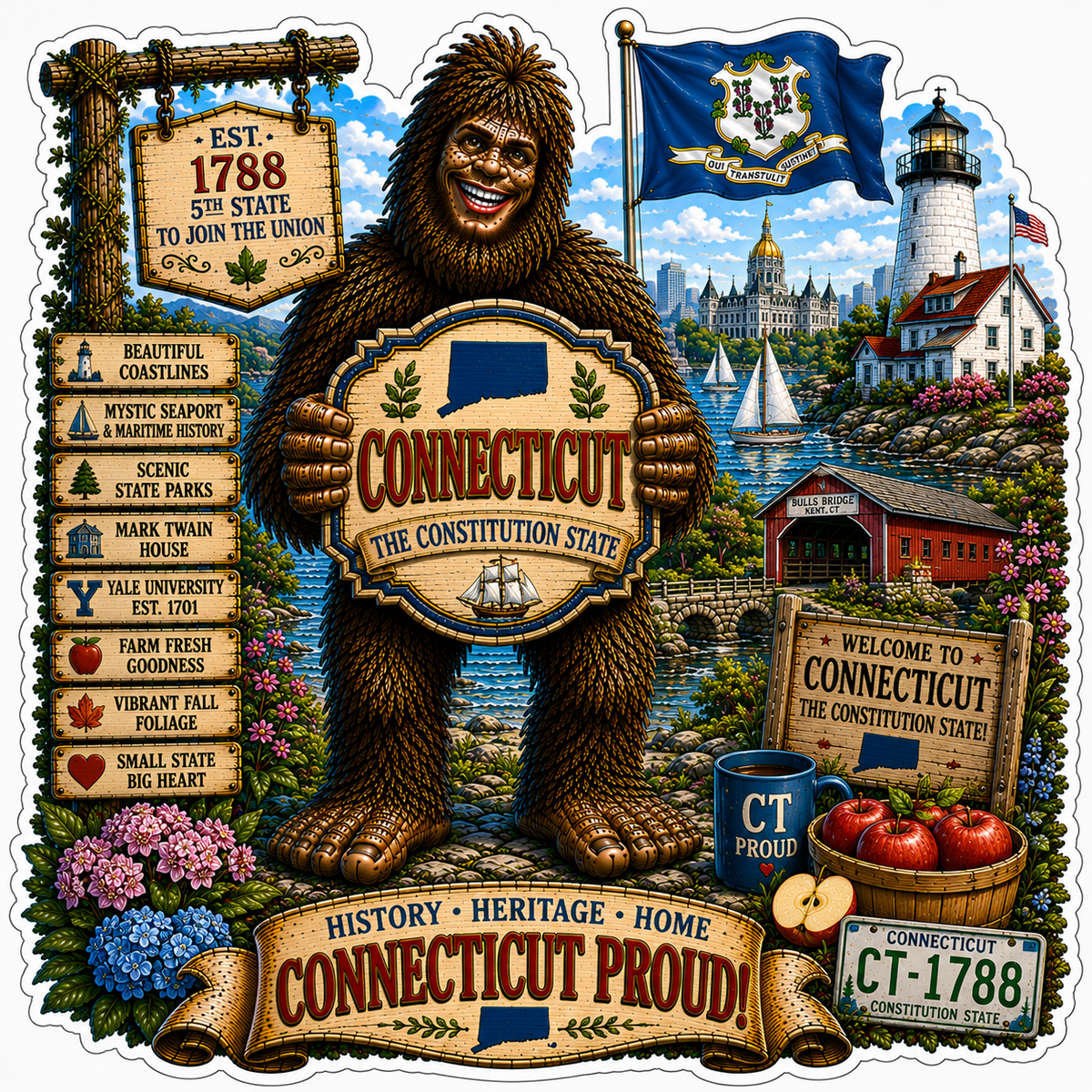 Connecticut Sasquatch Sticker