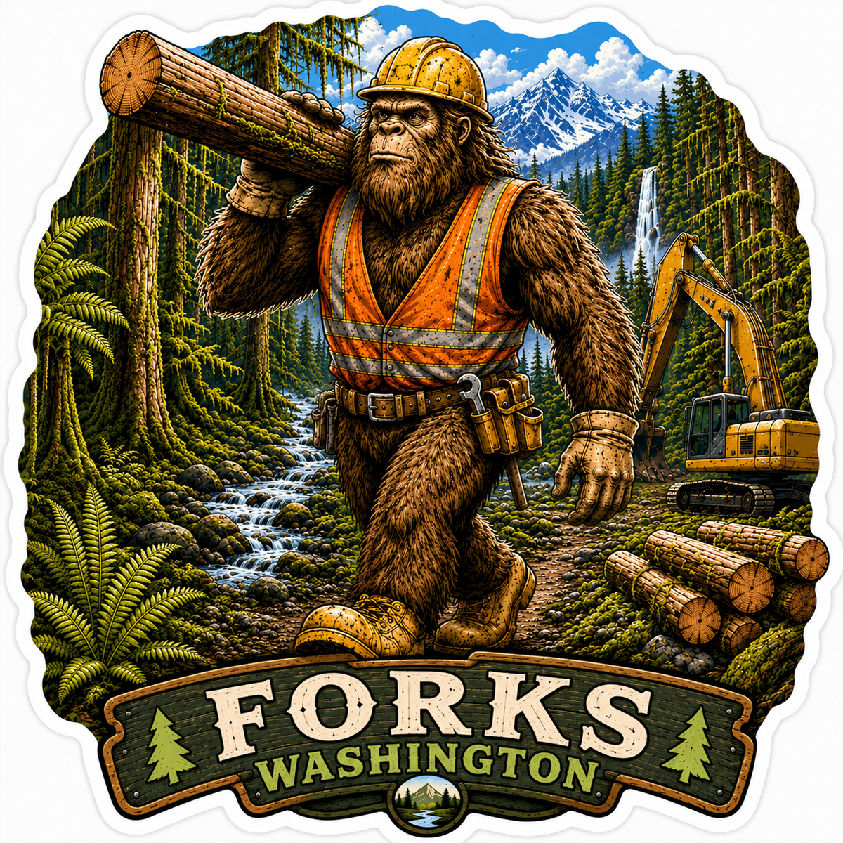 Sasquatch Construction Sticker