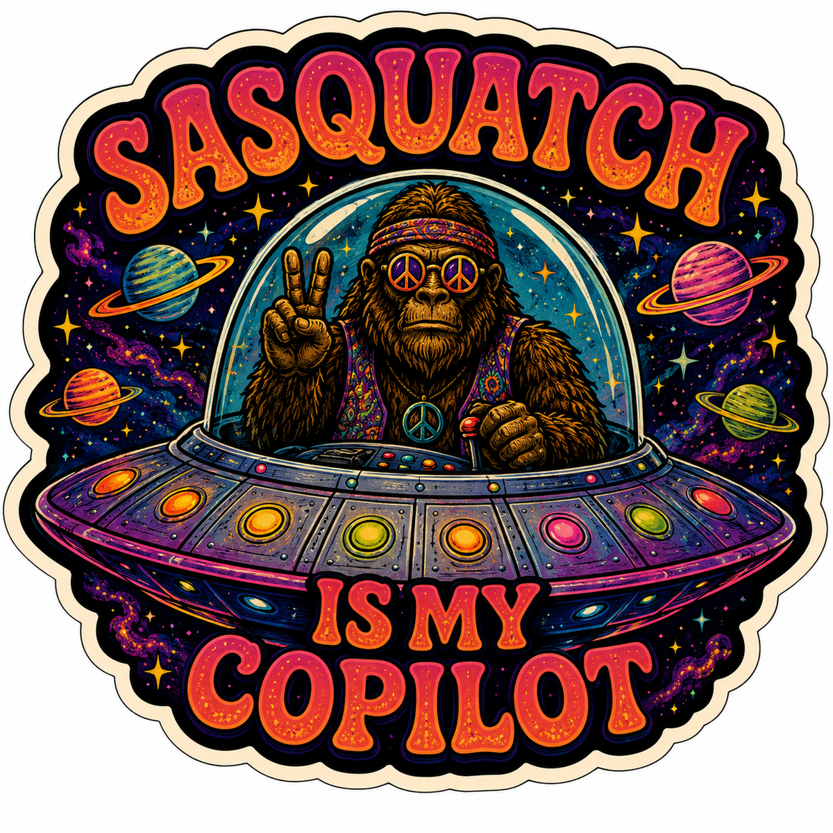 Sasquatch Is My Copilot Sticker