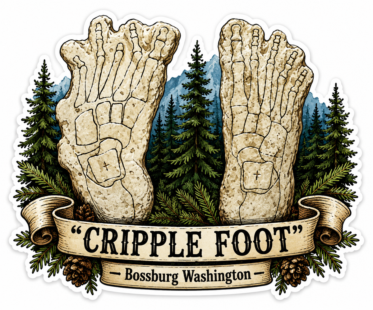 Sasquatch Foot Cast Sticker