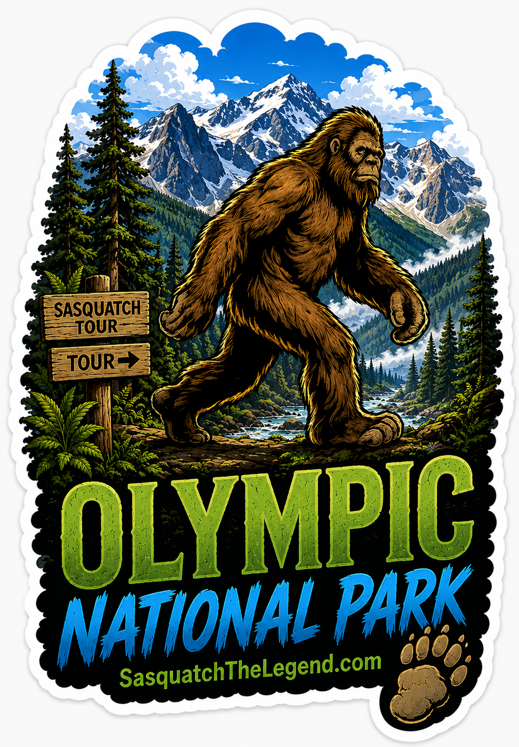 Sasquatch Tour Olympic National Park Sticker