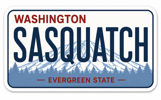 Sasquatch License Plate Sticker