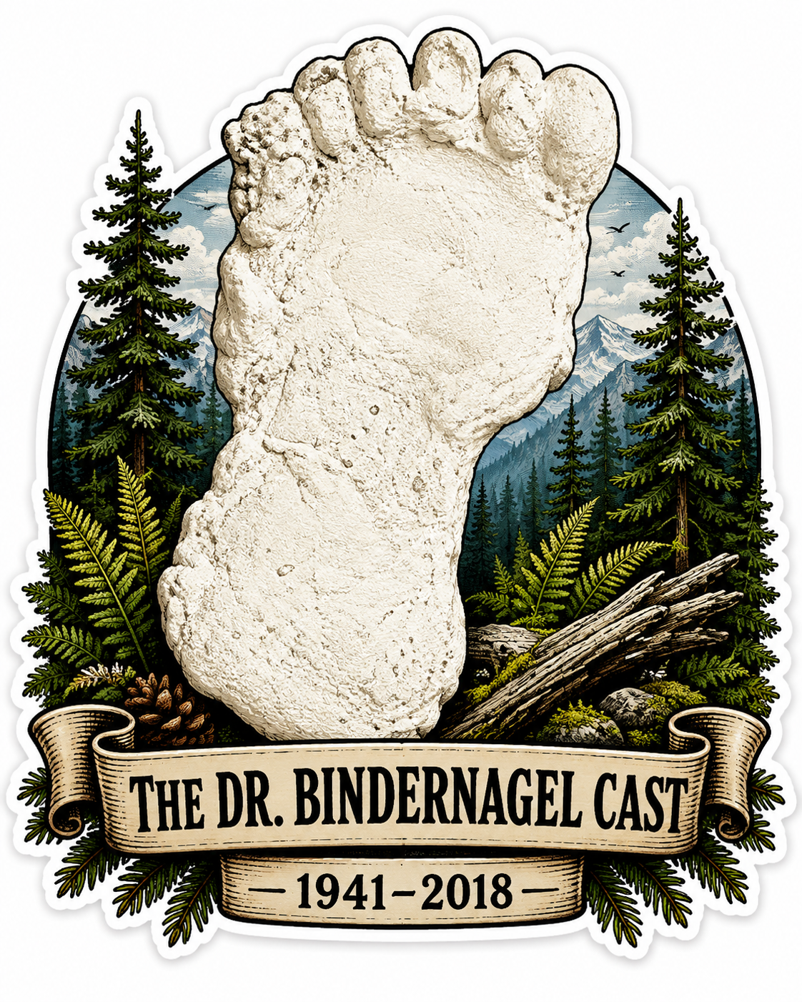 Sasquatch Foot Cast Sticker