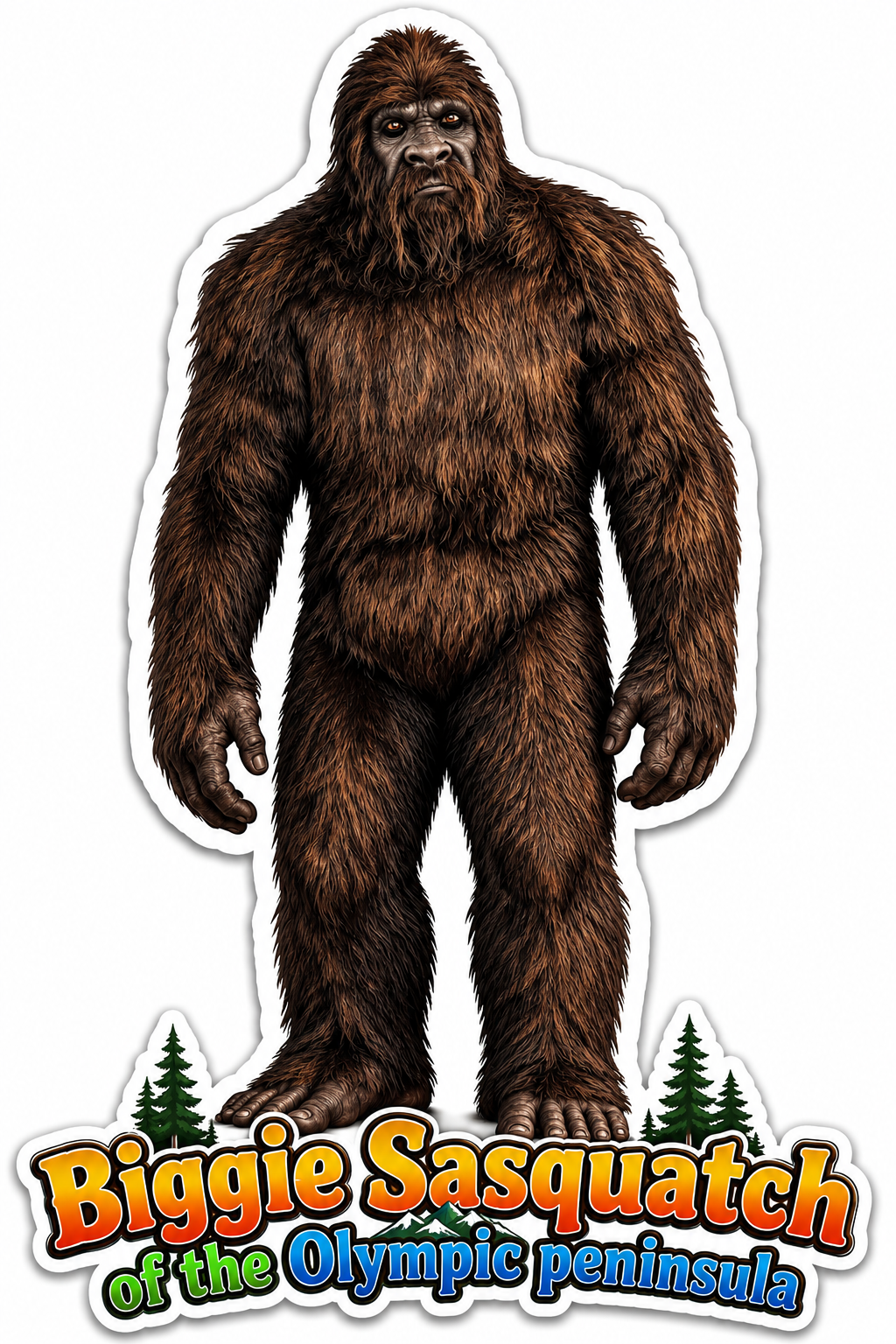Biggie Sasquatch of the Olympic Peninsula Sticker