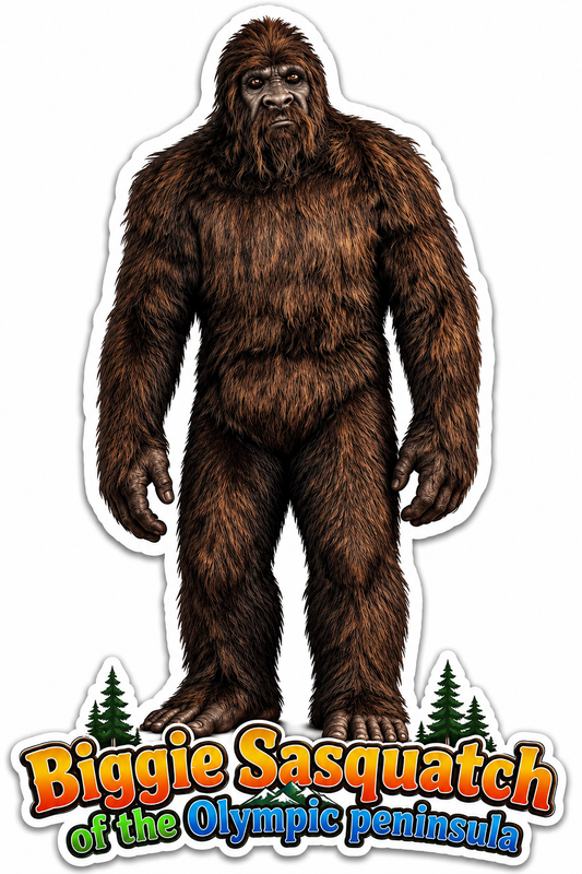 Biggie Sasquatch of the Olympic Peninsula Sticker