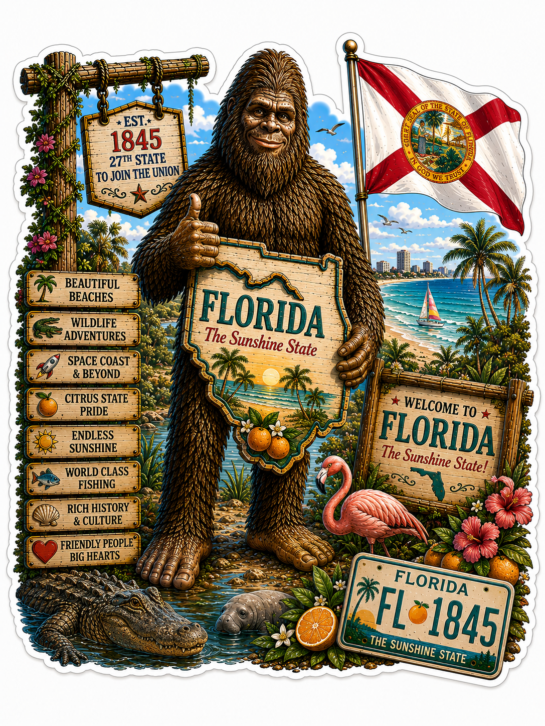 Florida Sasquatch Skunk Ape Sticker