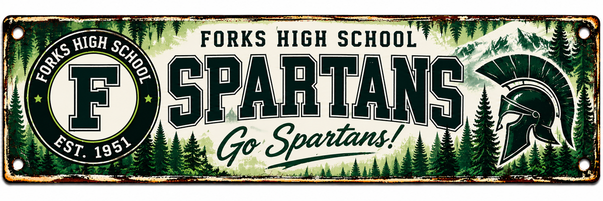 Forks, Washington Tin Signs – 16" x 4"
