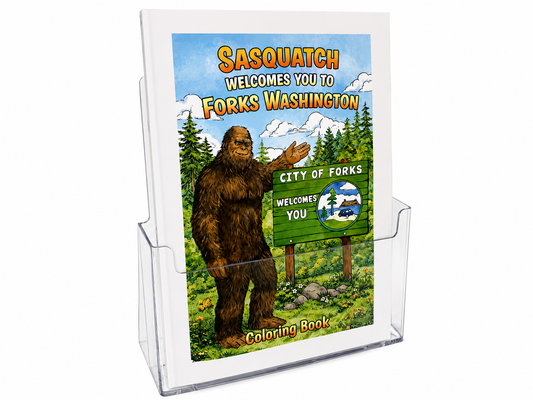 Sasquatch Welcomes You to Forks WA and/or The Wildlife of Forks WA Coloring Books