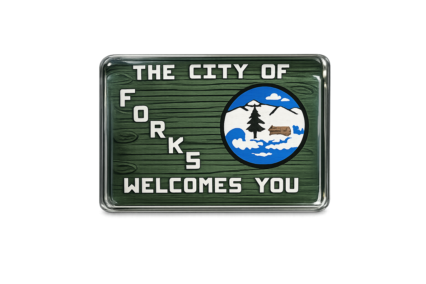 The City of Forks Glass Domed Magnet - Fast Seller!