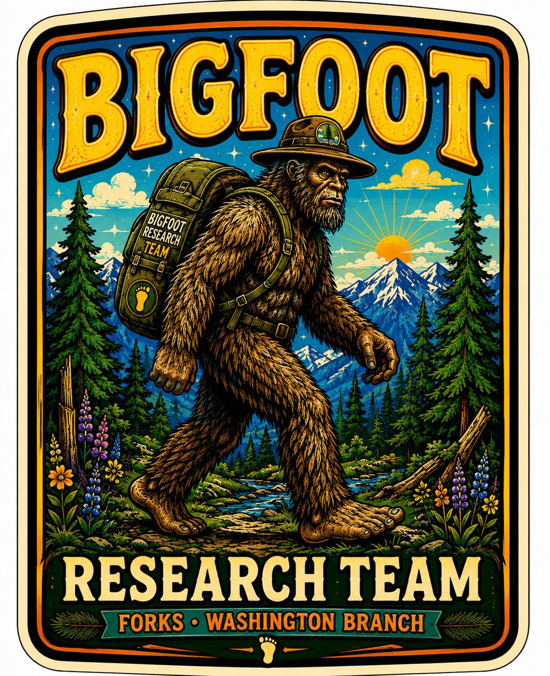 Bigfoot Research Team Forks WA Sticker